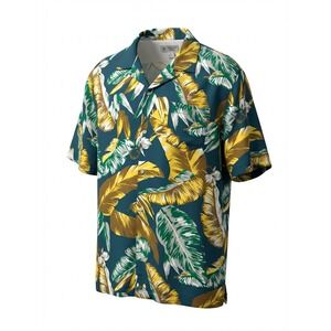 Original Penguin mens shirt XL Hawaiian yellow blue green Pool Resort Vacation